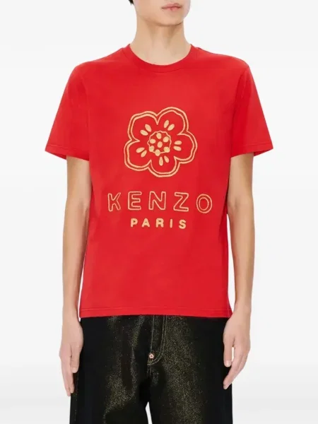 Tricou Kenzo cu model floral cu imagine roșu