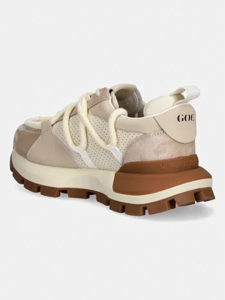 Goe sneakersy skórzane brązowe