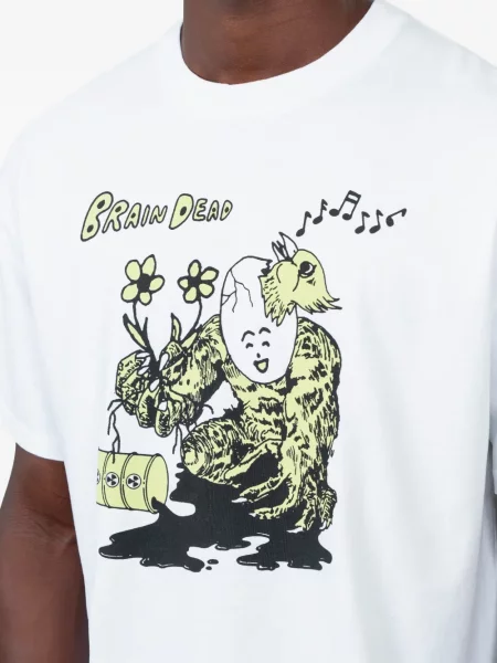 Tricou Brain Dead alb