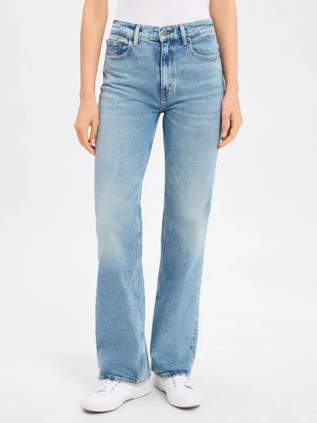 Jeansy o kroju bootcut z efektem znoszenia Polo Ralph Lauren niebieskie