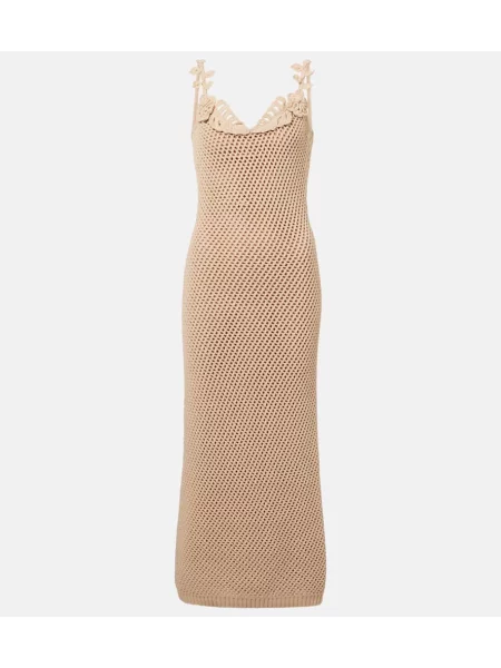 Rochie Elie Saab cu model floral plasă bej