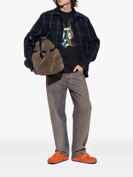 Papuci tip mules Birkenstock din piele cu bretele portocaliu