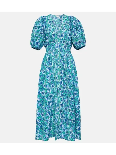 Midi obleka Poupette St Barth s cvetličnim vzorcem