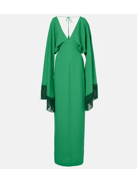 Šaty Taller Marmo s třásněmi zelené