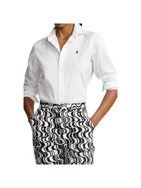 Długa koszula Polo Ralph Lauren z długim rękawem z twillu biała