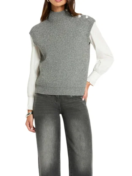 Pulover Morgan De Toi cu guler înalt alb