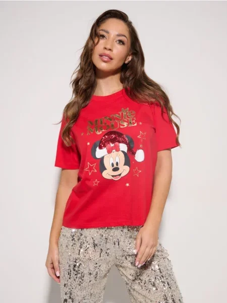 Футболка з принтом Mickey Mouse червоний