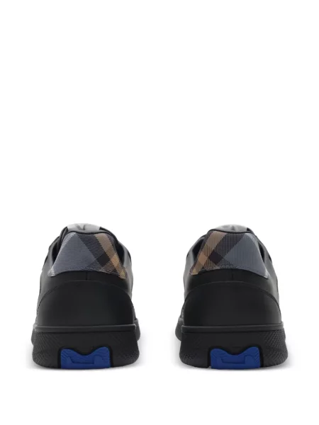 Δερμάτινα kαρό sneakers Burberry μαύρο