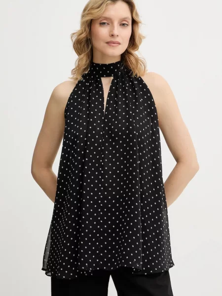 Rotate bluză cu imprimeu negru