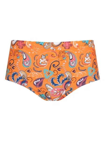 Slip de baie Amir Slama cu imagine cu model paisley portocaliu