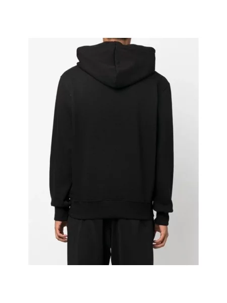 Sweter Versace Jeans Couture z kapturem z logo czarny