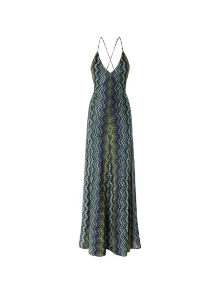 Lung rochie Missoni cu model piele de șarpe albastru