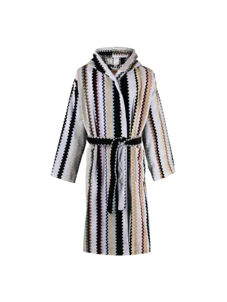Szlafrok Missoni Home z kapturem frotte beżowy