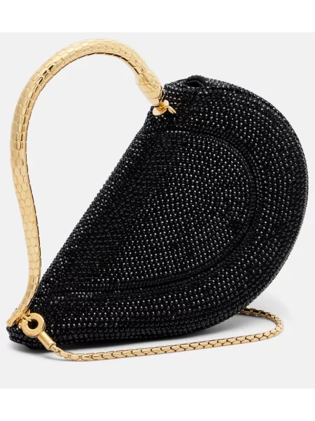 Geantă Bvlgari din piele de căprioară negru
