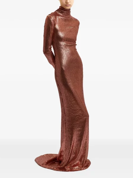 Lung rochie maxi 16arlington cu paiete maro