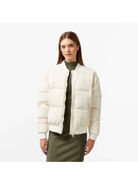 Lacoste Płaszcz Loose Fit Ze Stójką W Kolorze Kremowym