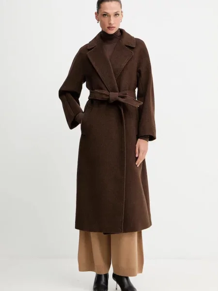 Palton Weekend Max Mara de lână maro