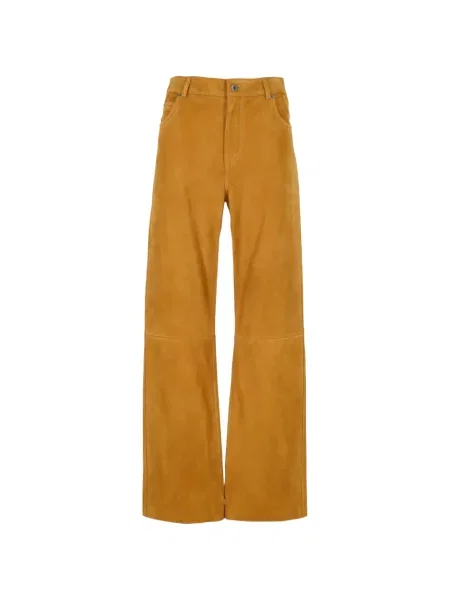 Pantaloni Loewe din piele de căprioară maro