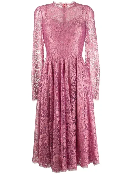 Rochie Dolce & Gabbana cu model floral din dantelă roz