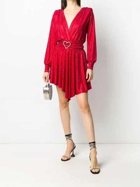 Rochie Philipp Plein cu decolteu în V drapată roșu