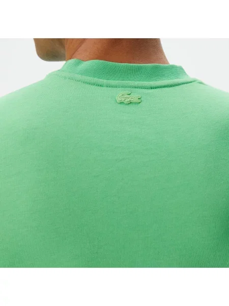 Lacoste Koszulka Slim Fit Crew Neck Z Nadrukiem zielony