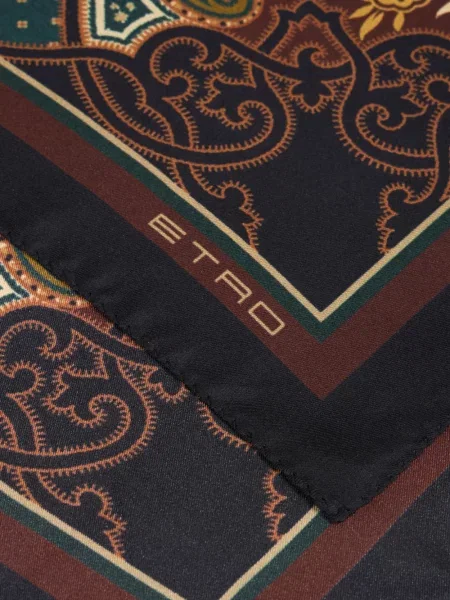 Μεταξωτός κασκόλ Etro paisley μαύρο