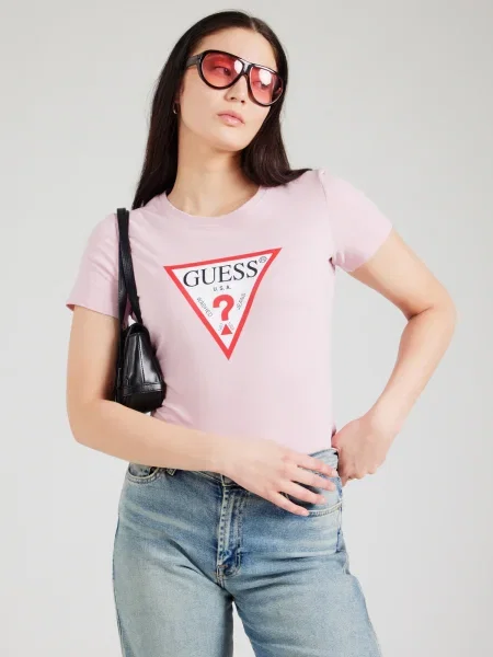 Guess Tricou Violet alb
