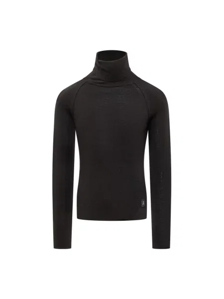 Lniany sweter z golfem Seafarer czarny