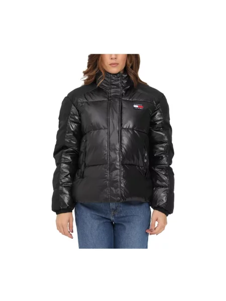 Kurtka puchowa Tommy Hilfiger z logo czarna