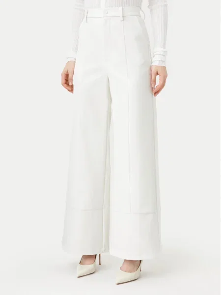 BARDOT Pantaloni din imitație de piele alb