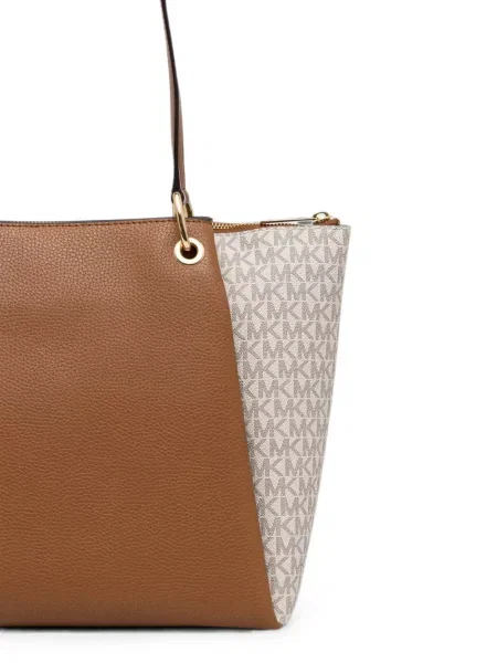 Papuci Michael Michael Kors cu imagine cu bretele din piele de căprioară maro