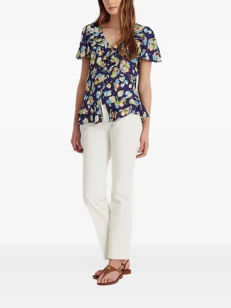 Cămașă Lauren Ralph Lauren cu model floral cu imagine albastru