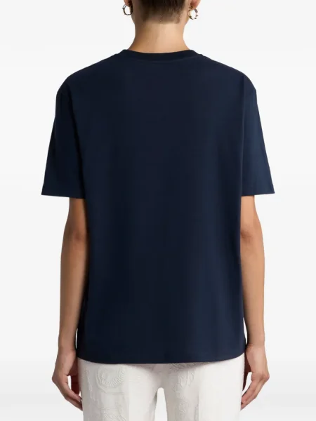 Tricou Etro cu broderie albastru