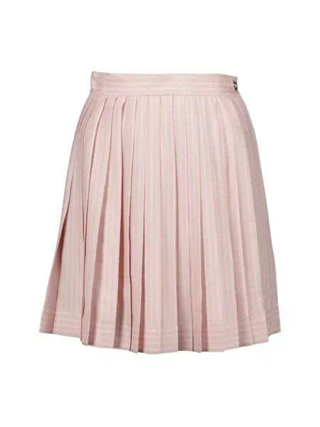 Jedwabna spódnica plisowana Versace różowa