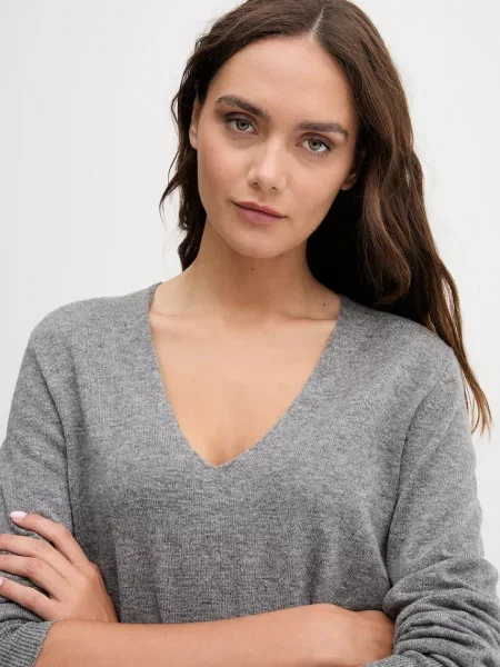 Шерстяной свитер United Colors Of Benetton серый