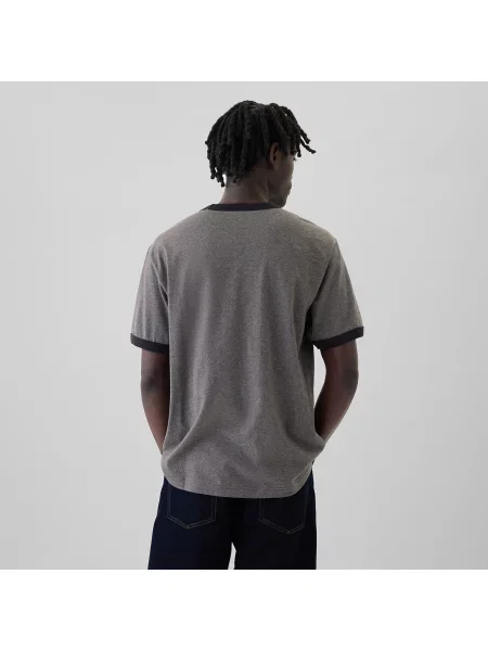Тениска GAP Logo Tee Moonless Night S сиво