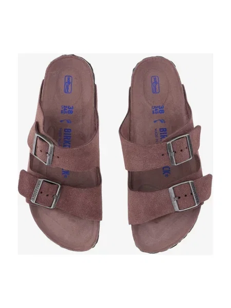 Klapki Birkenstock zamszowe różowe