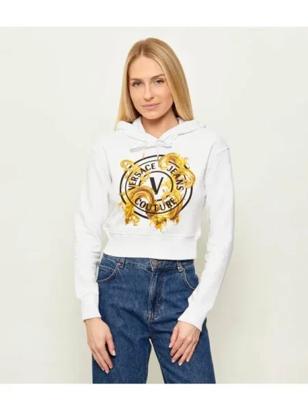 Versace Jeans Couture Hanorac | Cropped Fit alb