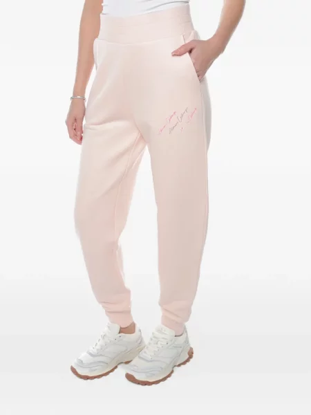 Pantaloni Armani Exchange cu broderie alergare roz