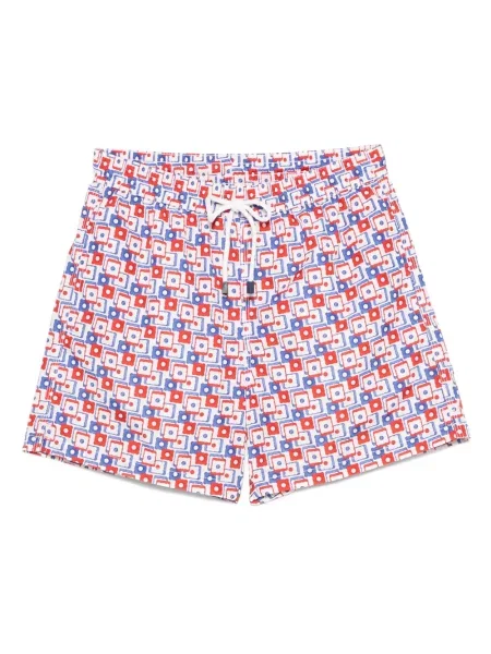 Slip de baie Fiorio Milano cu imagine cu imprimeu geometric alb