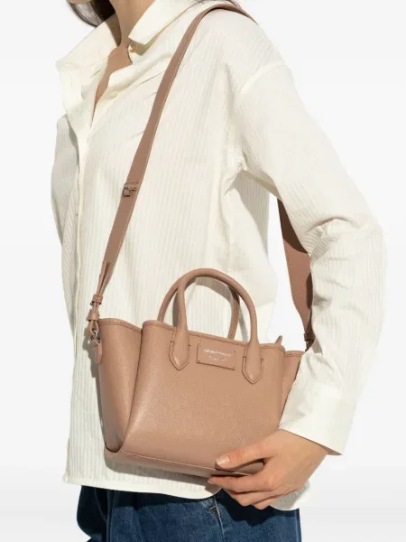 Geantă Emporio Armani cu imagine maro
