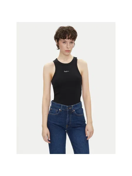 Pepe Jeans Τοπ Marian Slim Fit μαύρο