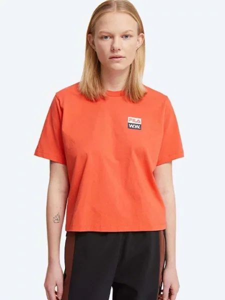 Футболка Wood Wood Steffi T-Shirt x Fila помаранчевий