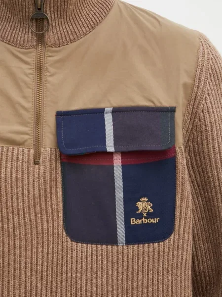 Baracuta gyapjú pulóver Barbour x Baracut Miller Half Zip Knit bézs