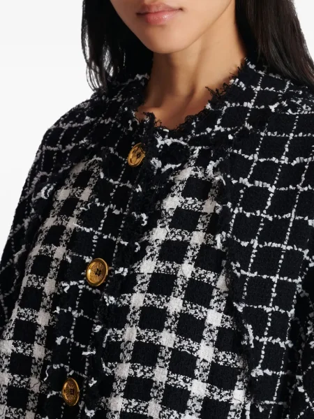 Geacă bomber Balmain din tweed negru