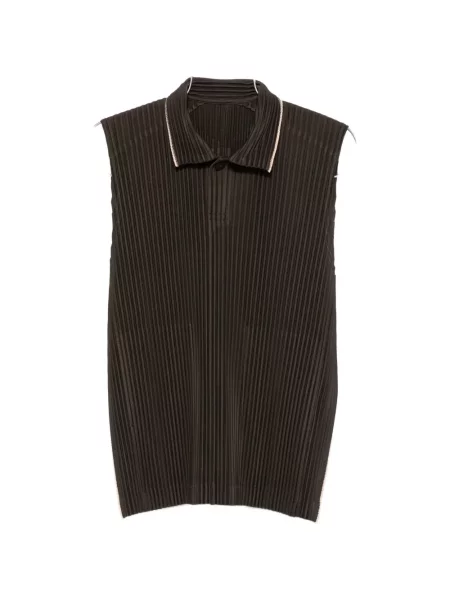 Pulover Homme Plisse Issey Miyake fără mâneci verde