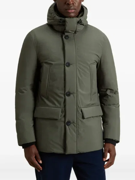 Geacă Woolrich cu glugă verde