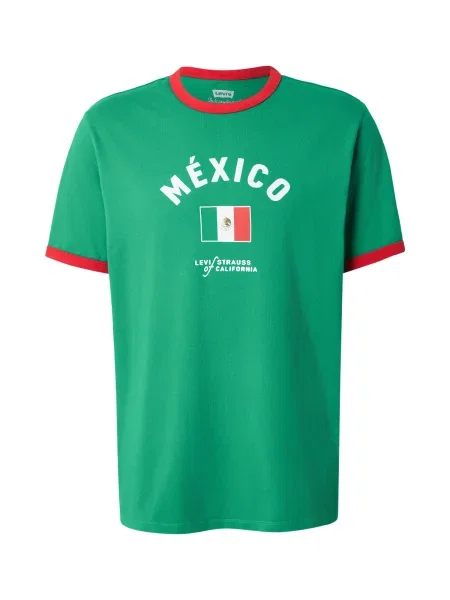 LEVI'S ® Tricou Mexico  Ringer Tee verde / roșu alb