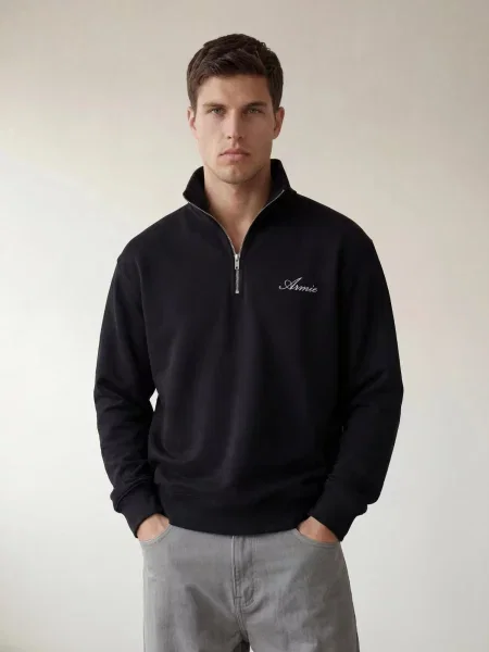 ARMIE Mikina The Charlie Half-Zip Sweatshirt' černá