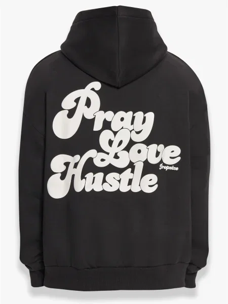 Dropsize Tréning póló Pray Love Hustle fekete fehér